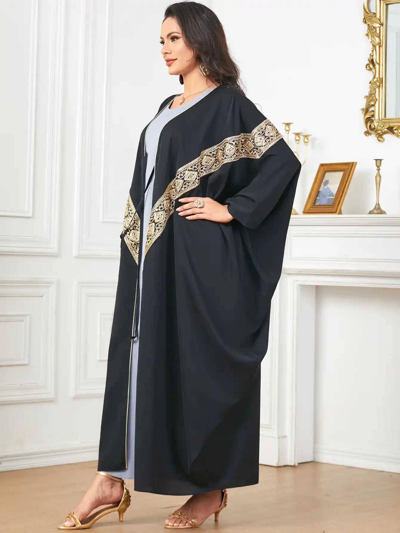 3784 Dubai Loose Muslim Robe Cardigan