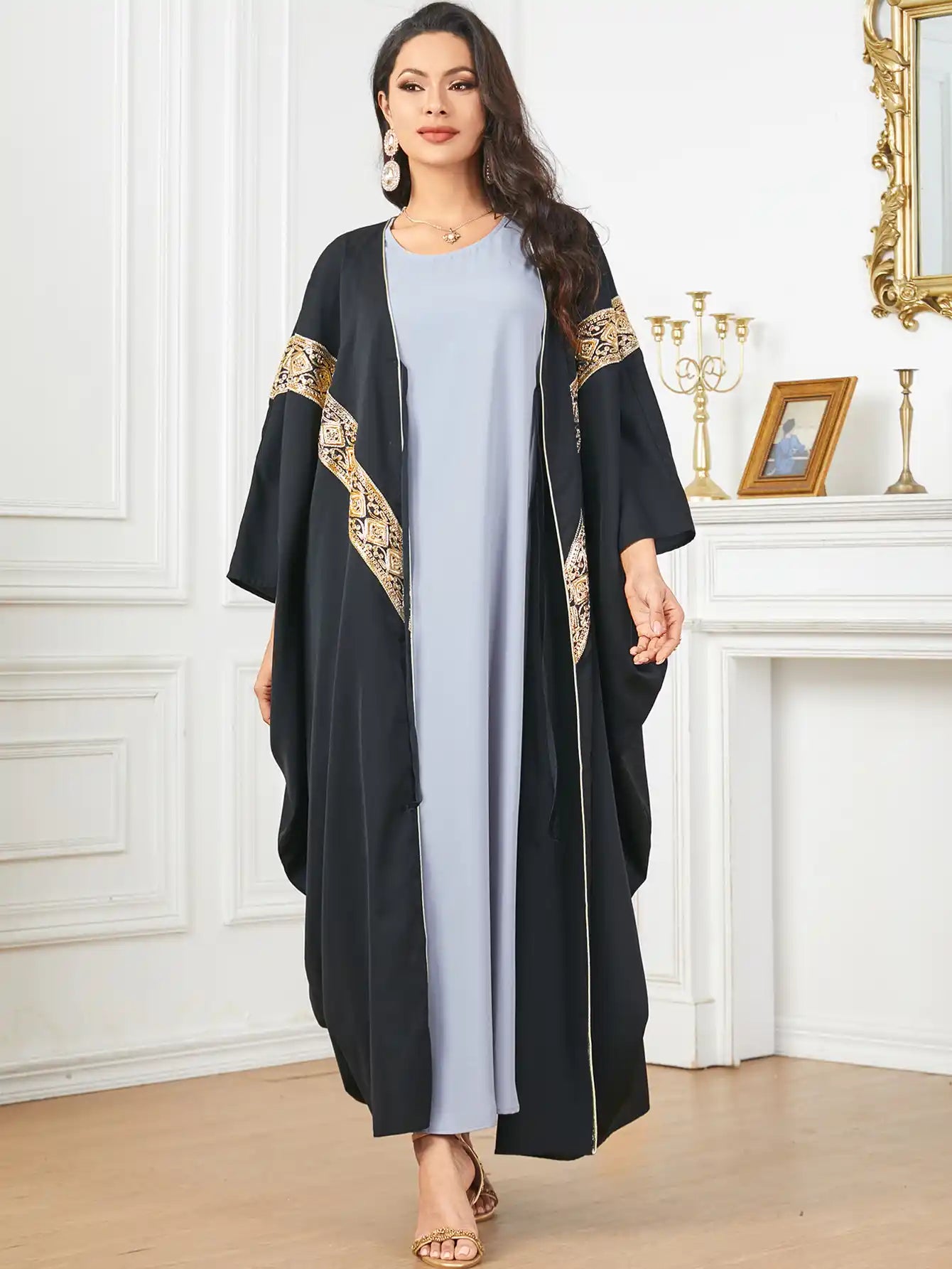3784 Dubai Loose Muslim Robe Cardigan