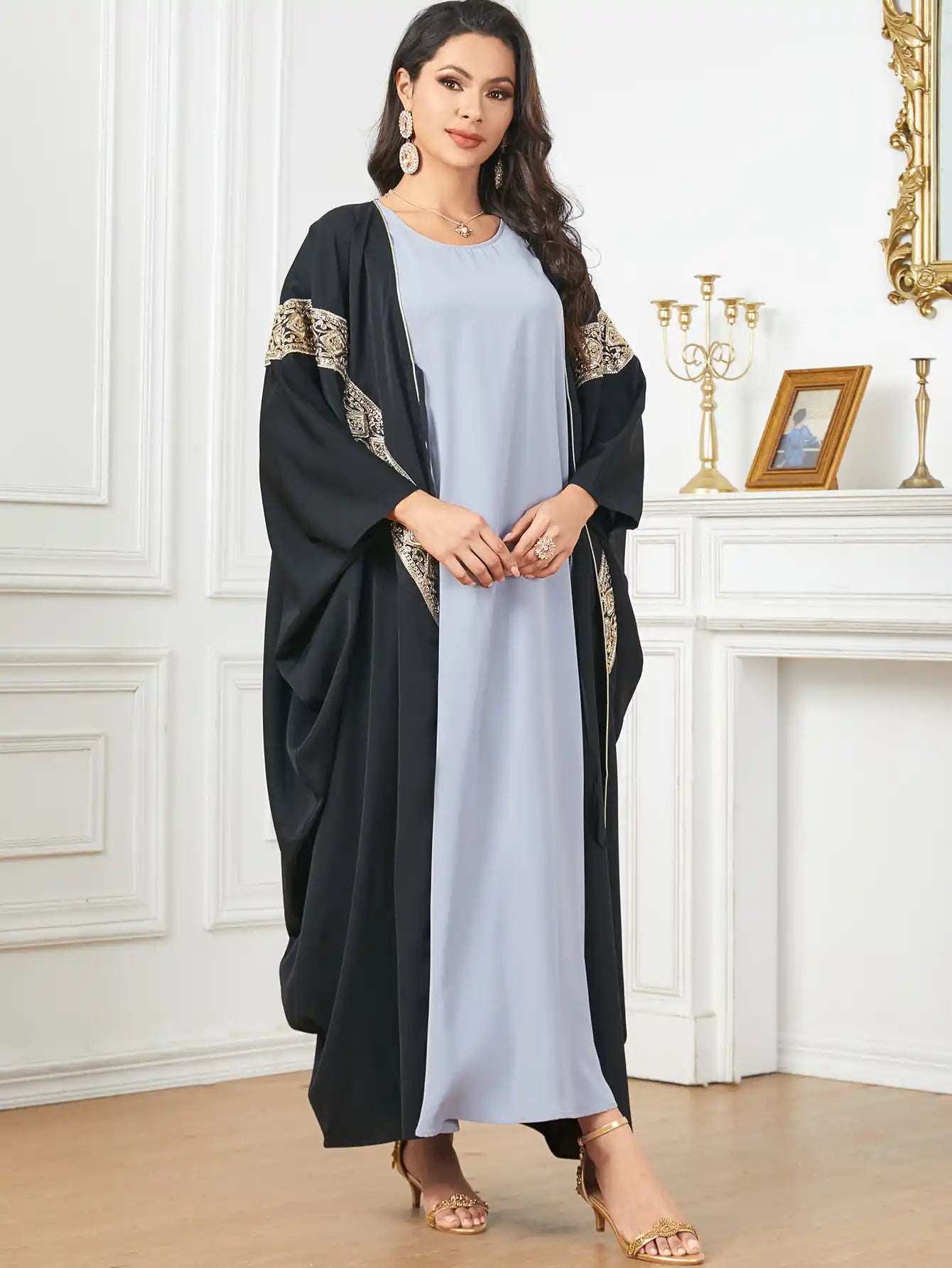 3784 Dubai Loose Muslim Robe Cardigan