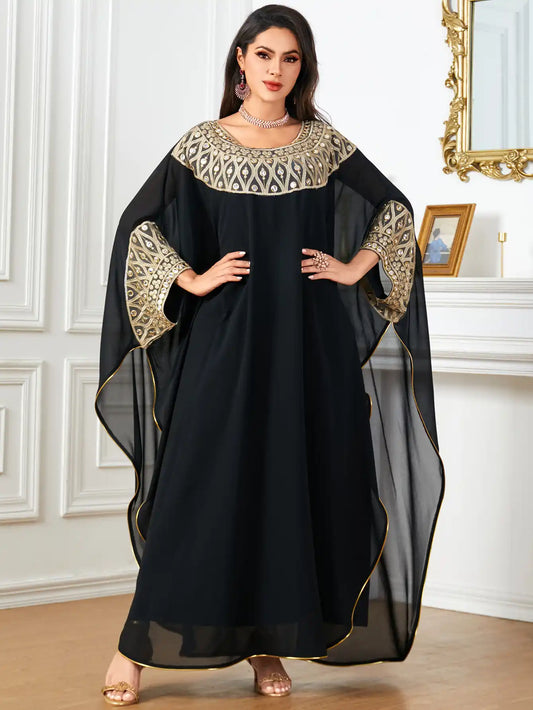3994 Arabic Bat Sleeve Loose Women's Abaya Dress