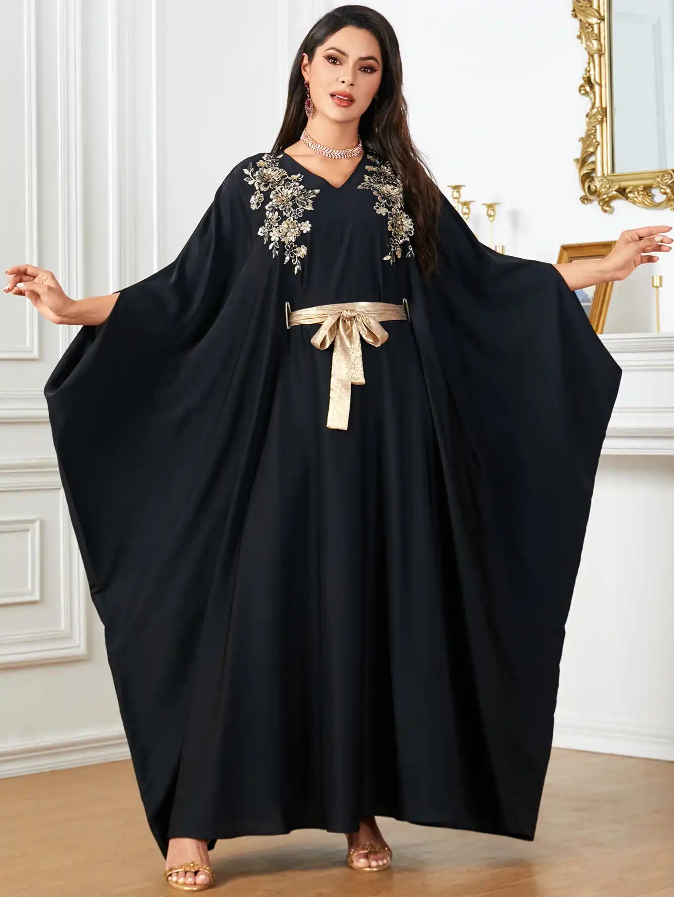 4044 Loose Dubai Bat Sleeve Muslim Robe
