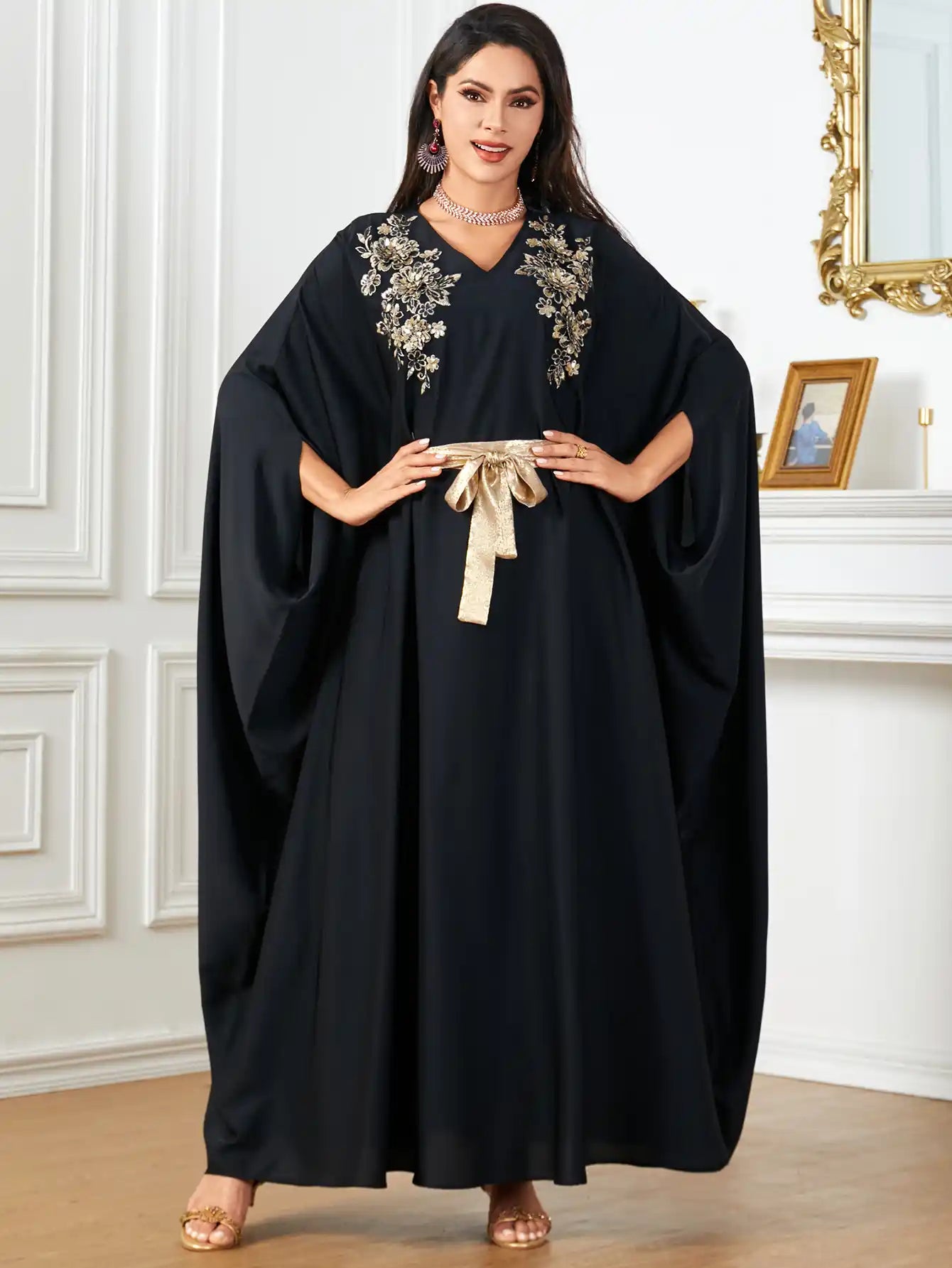 4044 Loose Dubai Bat Sleeve Muslim Robe