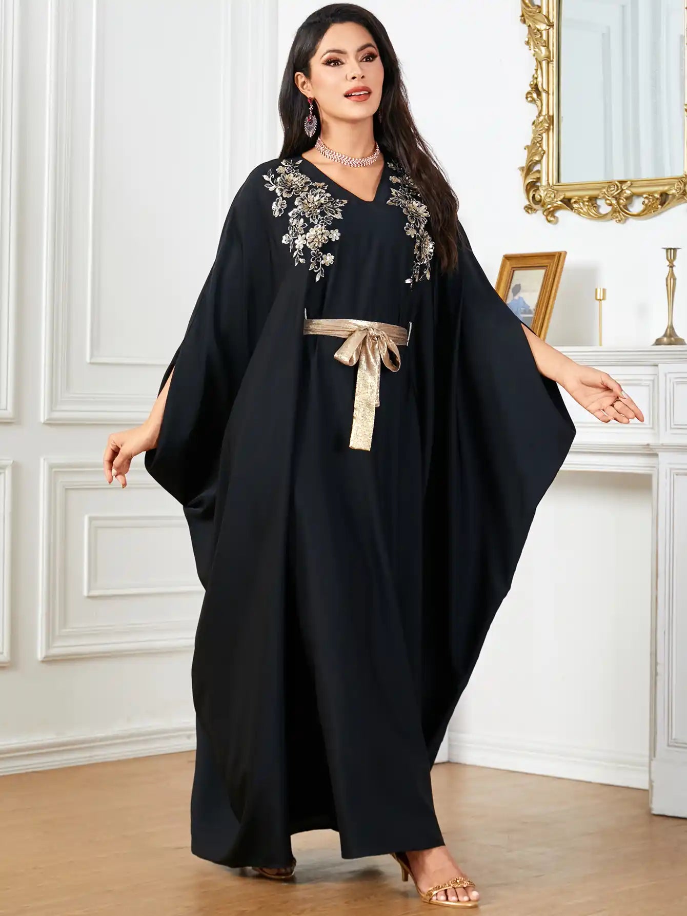 4044 Loose Dubai Bat Sleeve Muslim Robe
