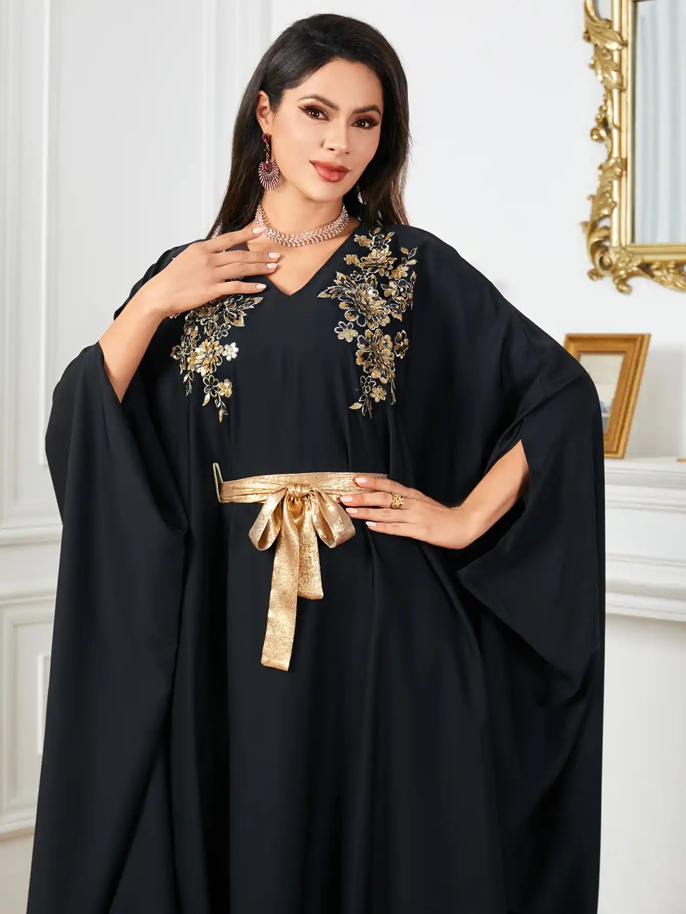 4044 Loose Dubai Bat Sleeve Muslim Robe