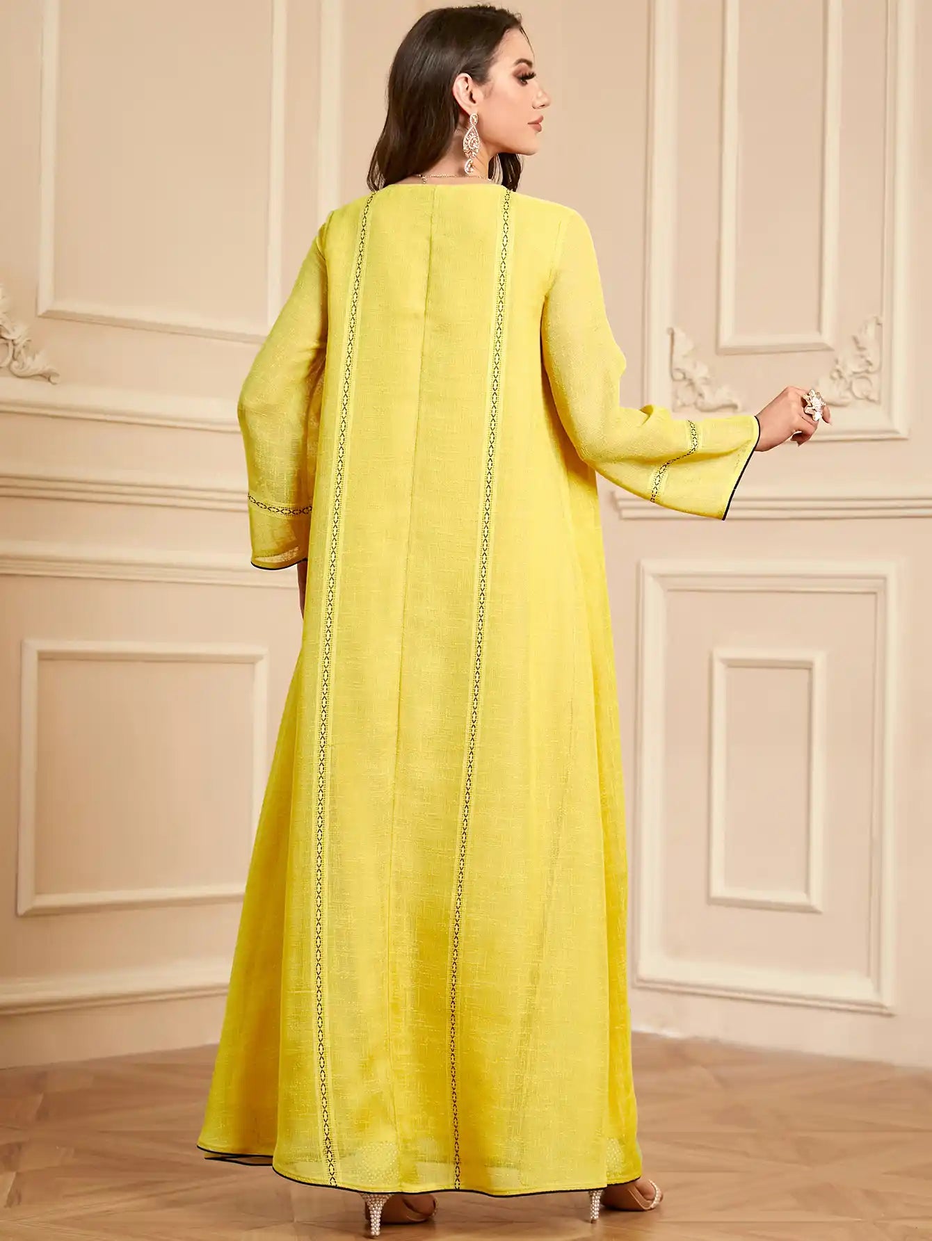 4091 Muslim Robe Embroidered Abayas Dress