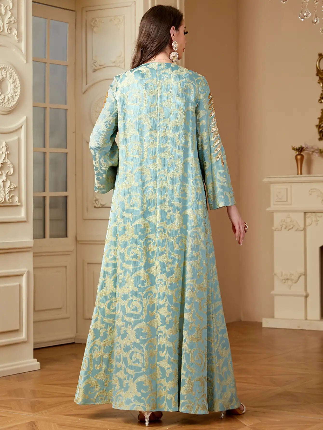 4135 Muslim Robe Embroidery Abaya Dress