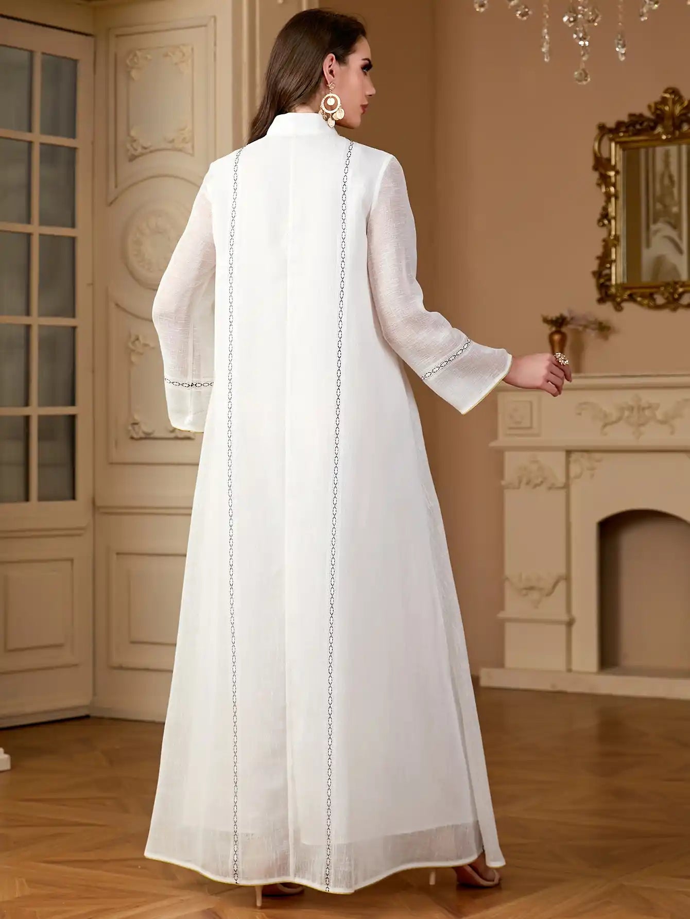 4149 Muslim Robe Abaya Sequined Dress