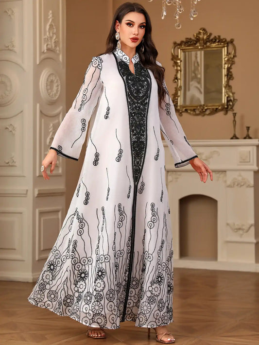 4158 Robe Embroidered Sequined Arabian Dress