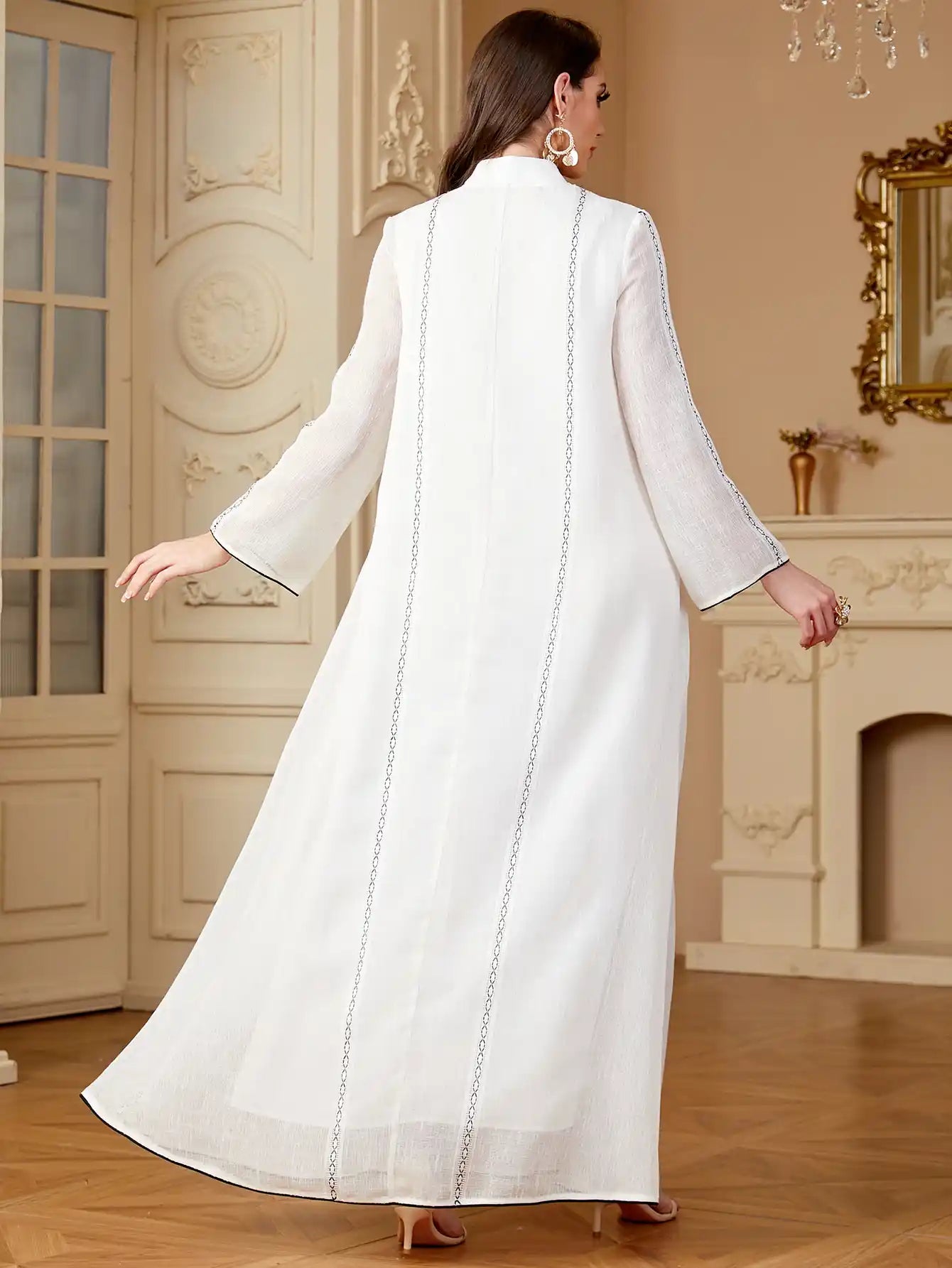 4169 Arab Robe Embroidery Floral Dress
