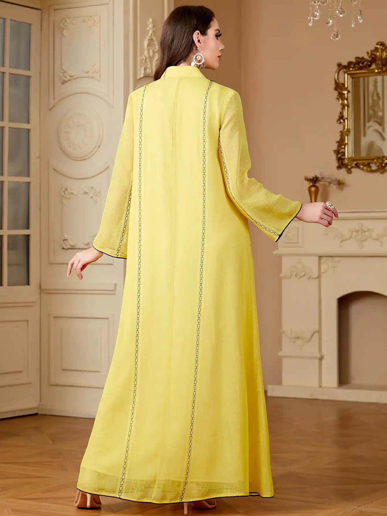 4169 Arab Robe Embroidery Floral Dress