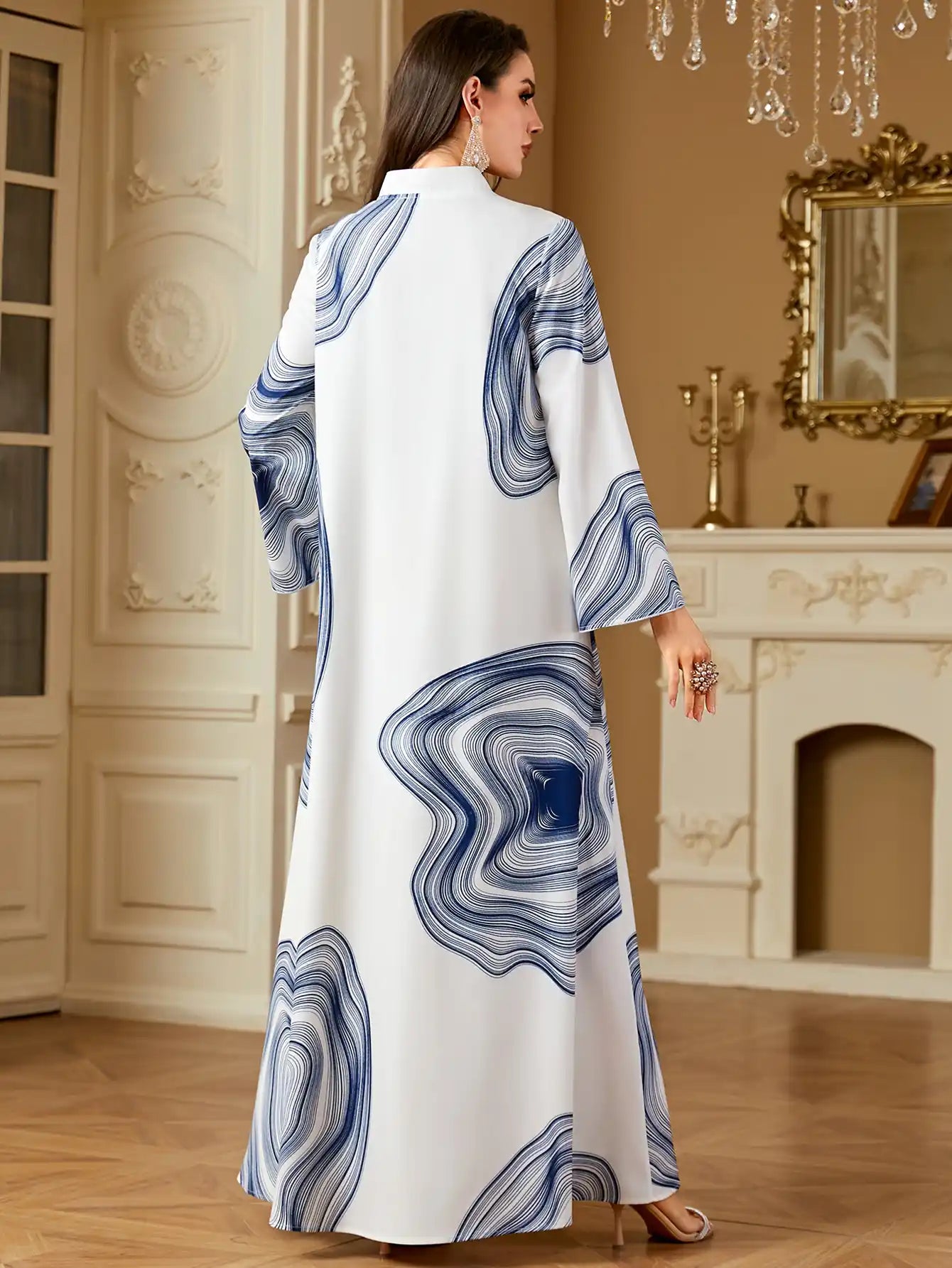 4258 Printed Robe Moroccan Kaftans Dress