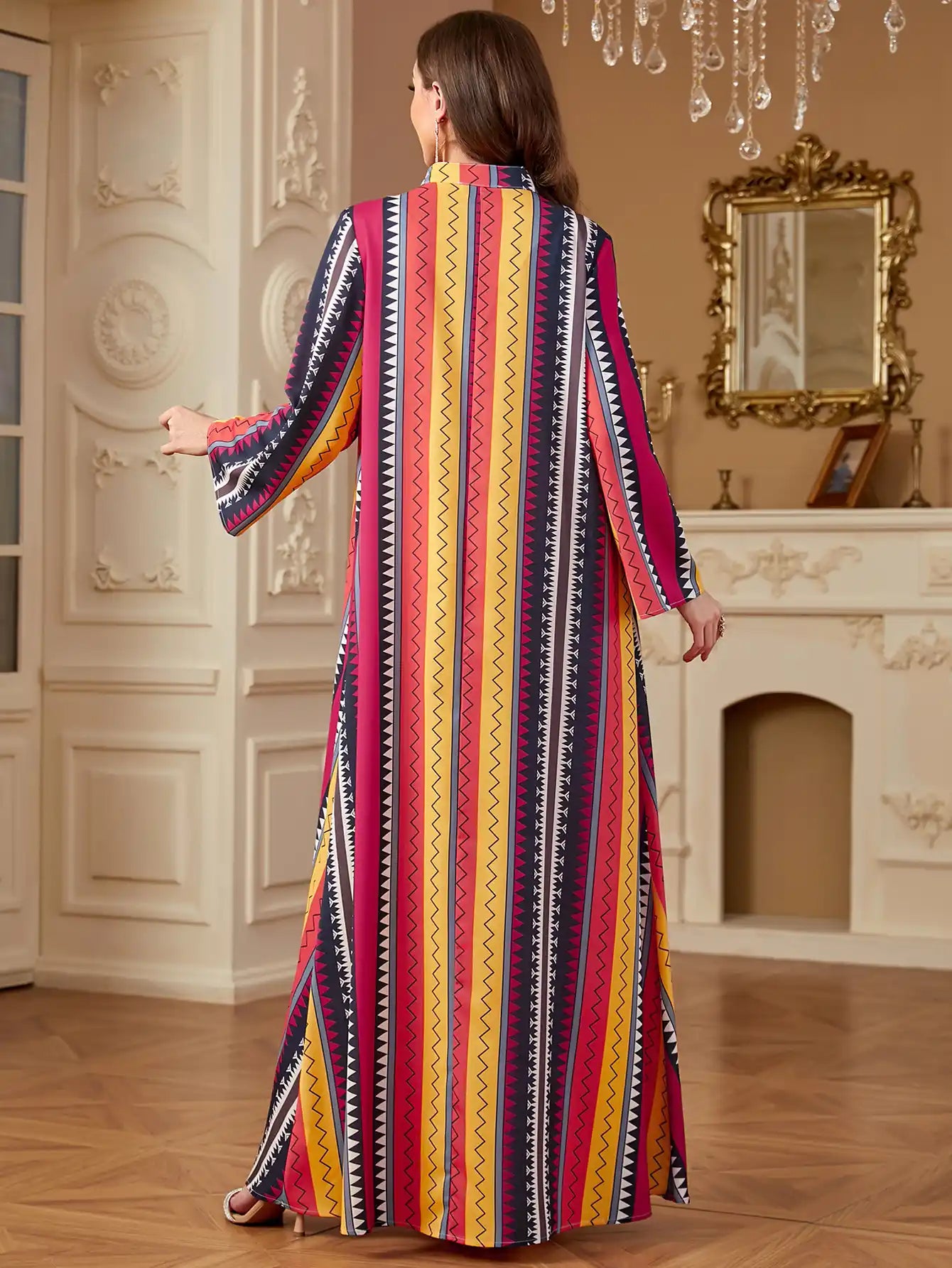 4264 Dubai Robe Printed Women's Dress Abaya