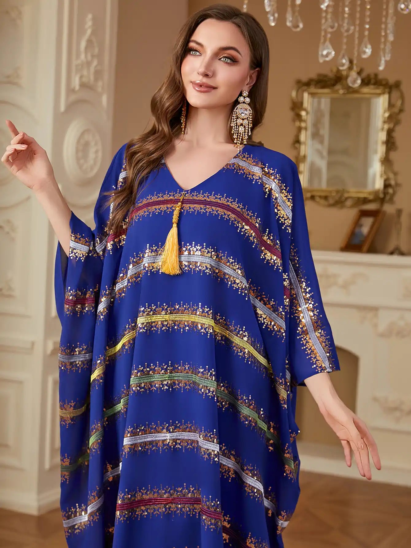 4265 Bat-sleeve Loose Arabian Robe