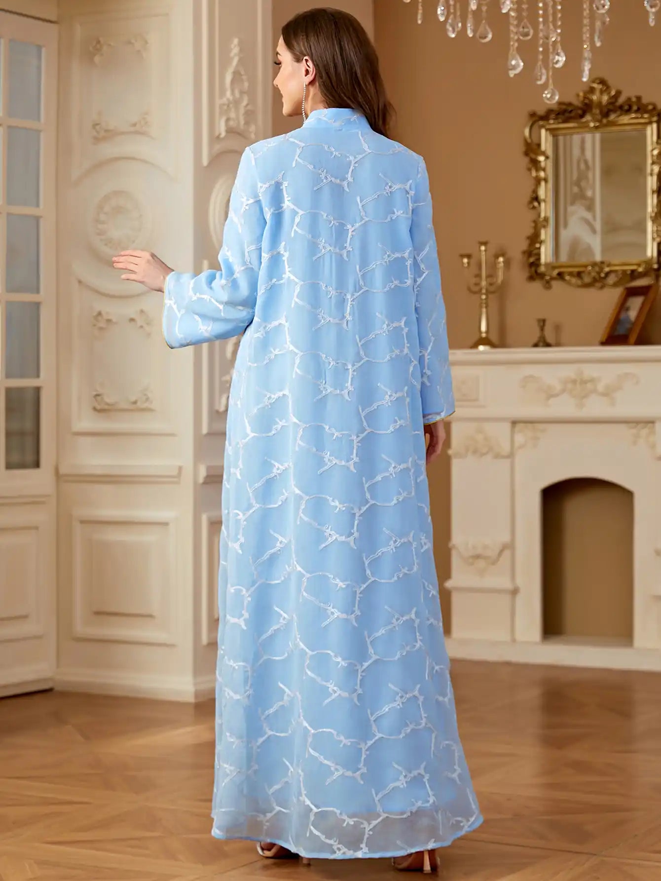 4273 Arabic Embroidered Dress Muslim Clothing