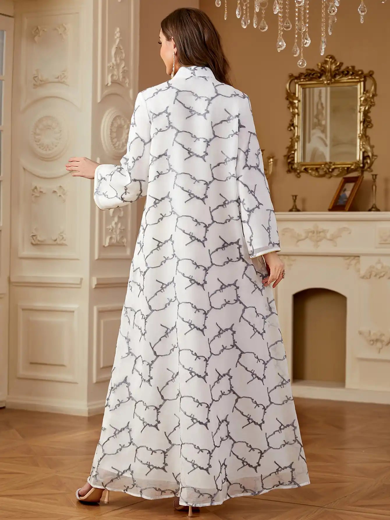 4273 Arabic Embroidered Dress Muslim Clothing