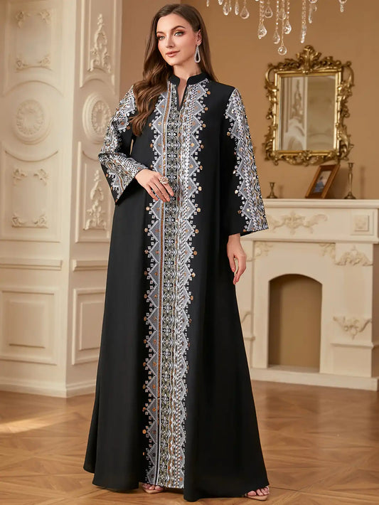 4283 Arab Robe Heavy Embroidery Patchwork Dress