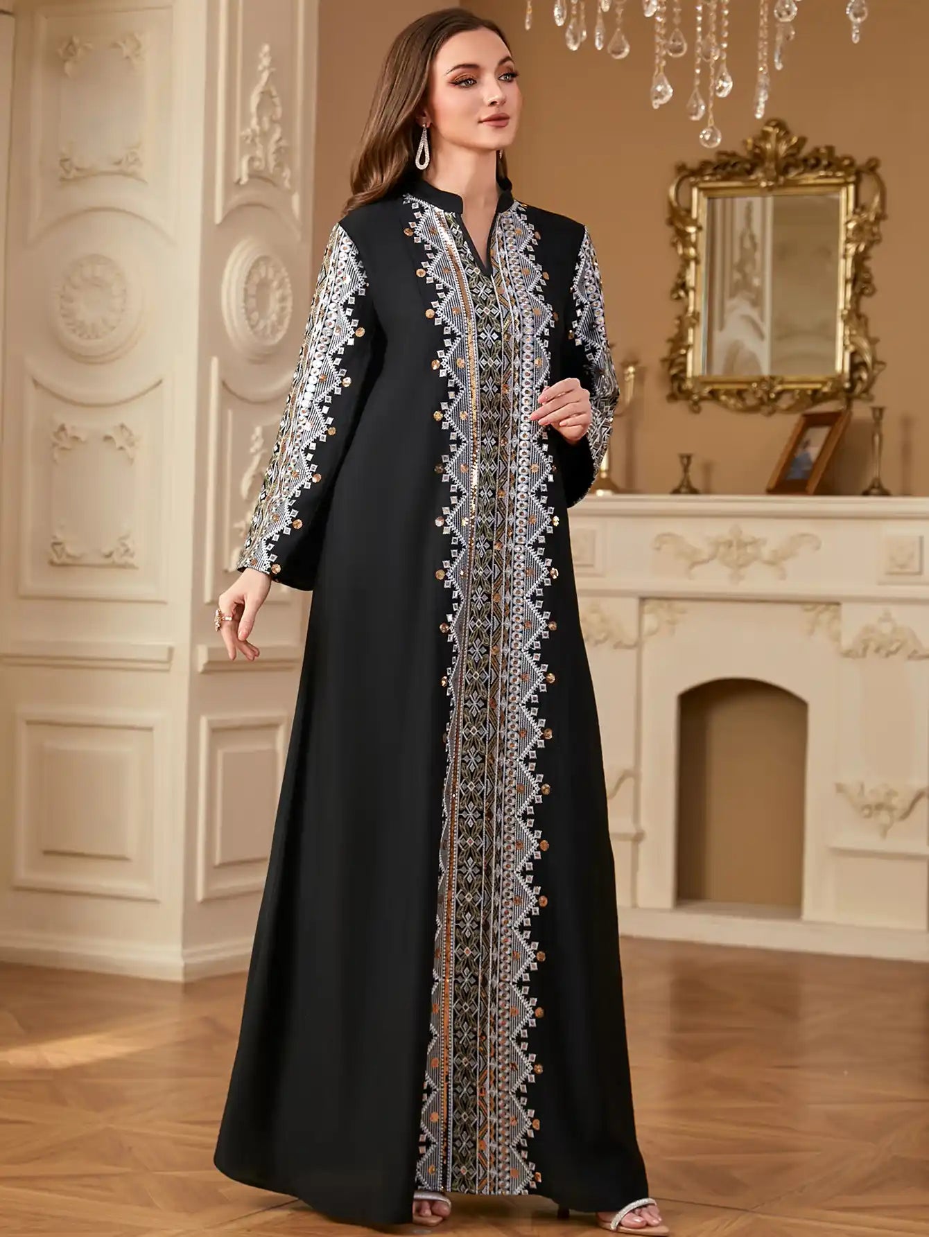 4283 Arab Robe Heavy Embroidery Patchwork Dress