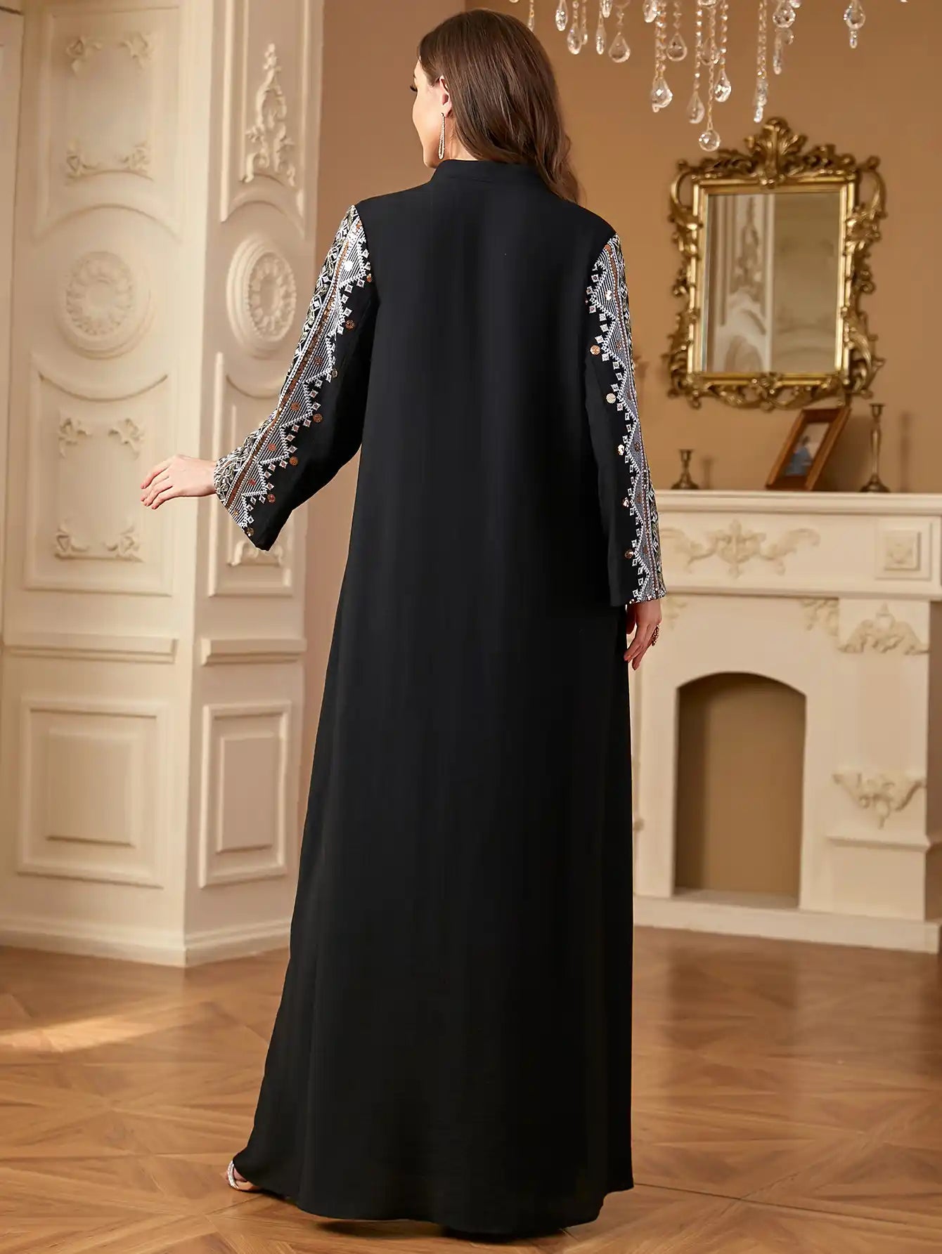 4283 Arab Robe Heavy Embroidery Patchwork Dress