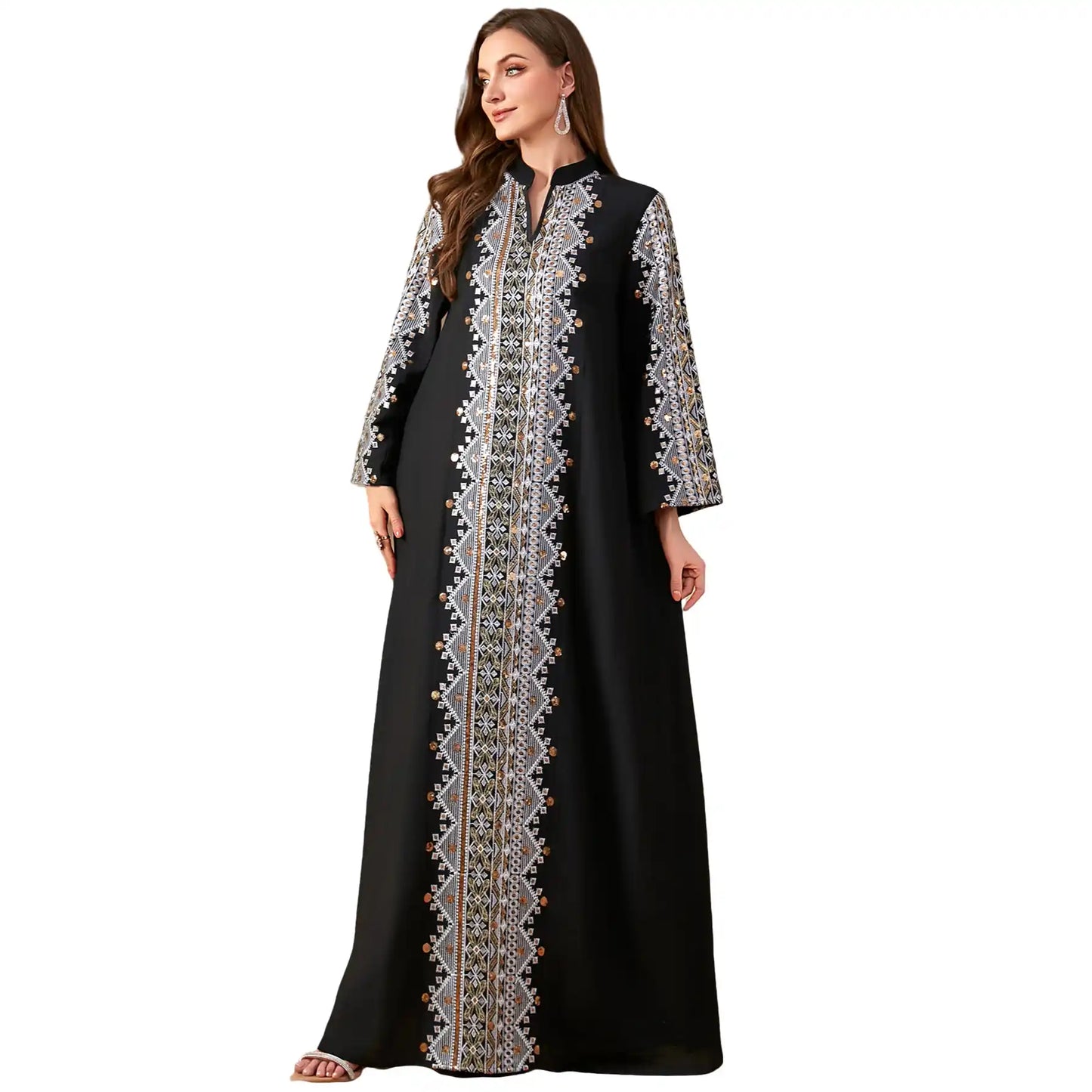4283 Arab Robe Heavy Embroidery Patchwork Dress