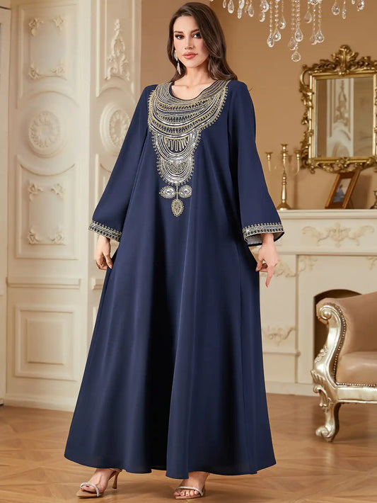 4330 Loose Embroidered Dress Arab Robe
