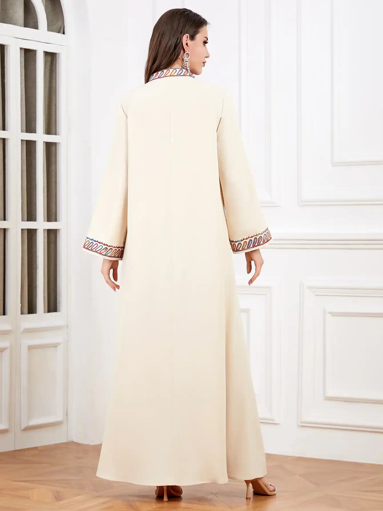 4342 Muslim Abaya Fashion Embroidered Robe Dress