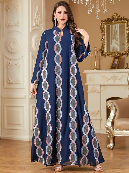 4348 Arabic Robe Embroidered Muslim Dress