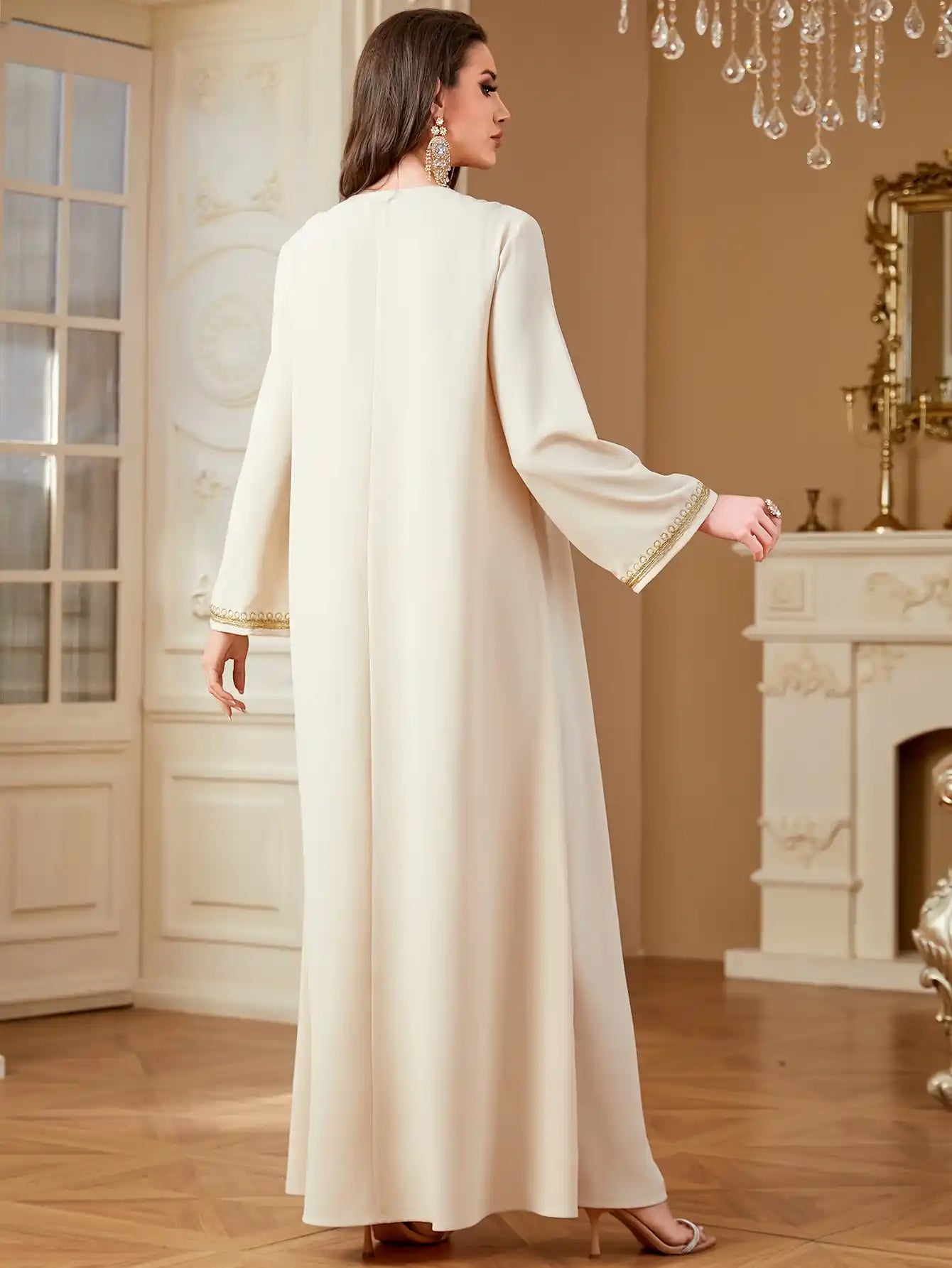 4362 Beaded Arab Dubai Embroidered Robe Dress