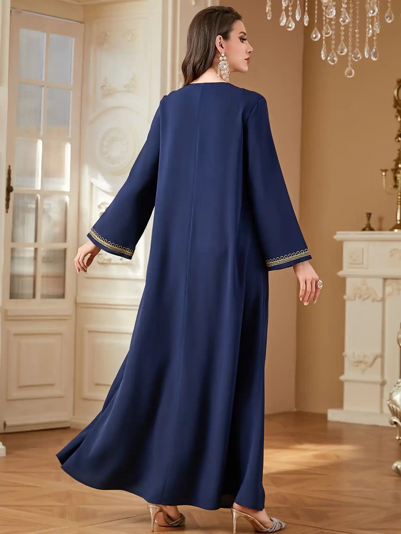 4362 Beaded Arab Dubai Embroidered Robe Dress