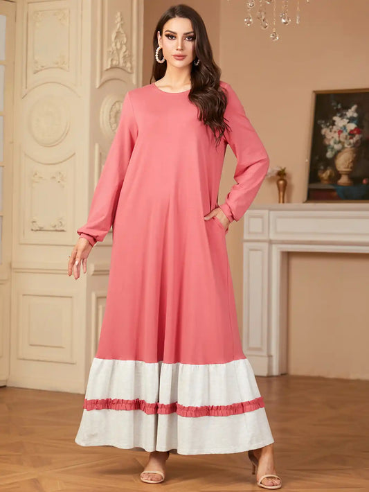 9286 Muslim Long Skirt Arabic Dress Robe