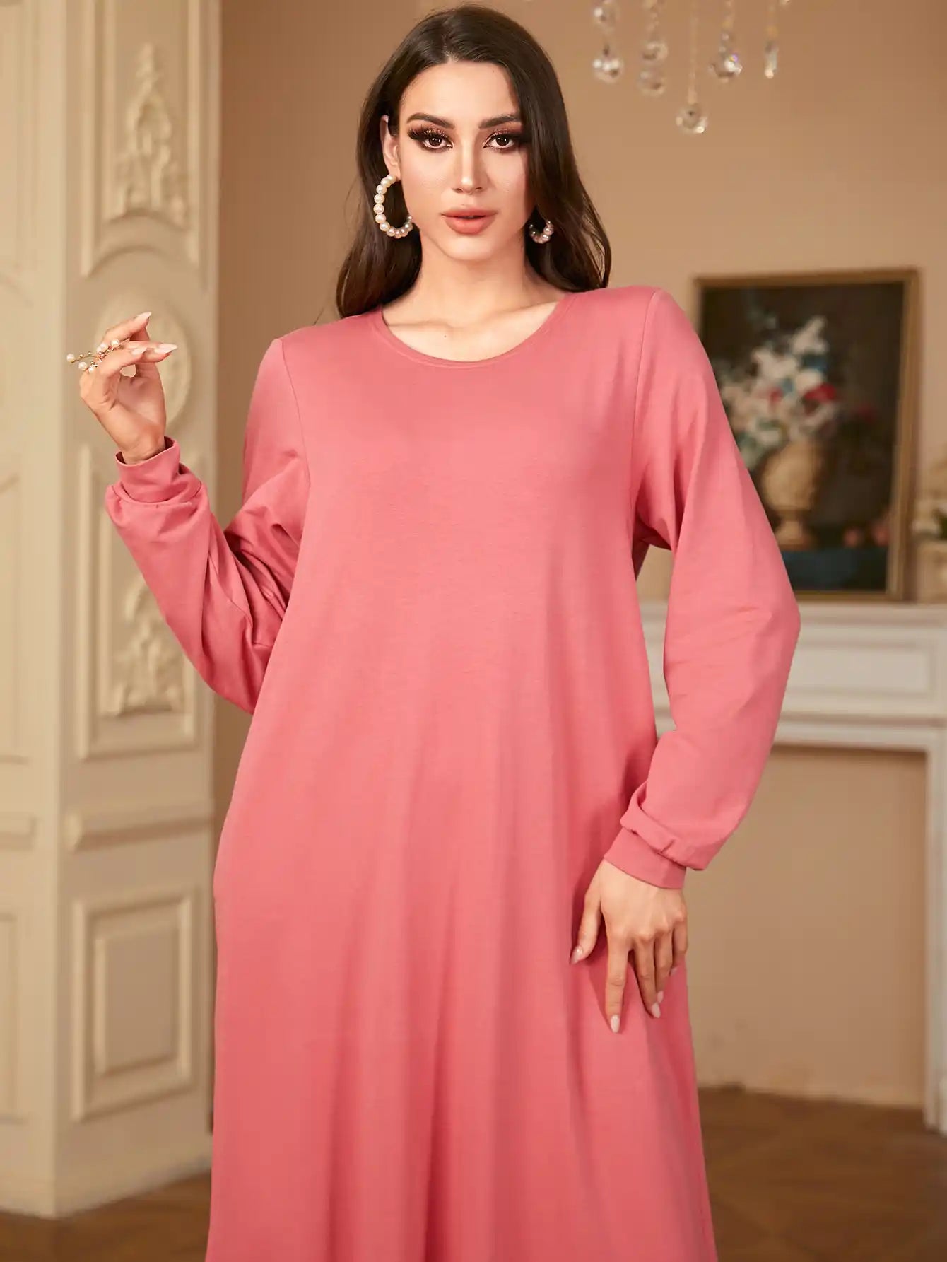 9286 Muslim Long Skirt Arabic Dress Robe
