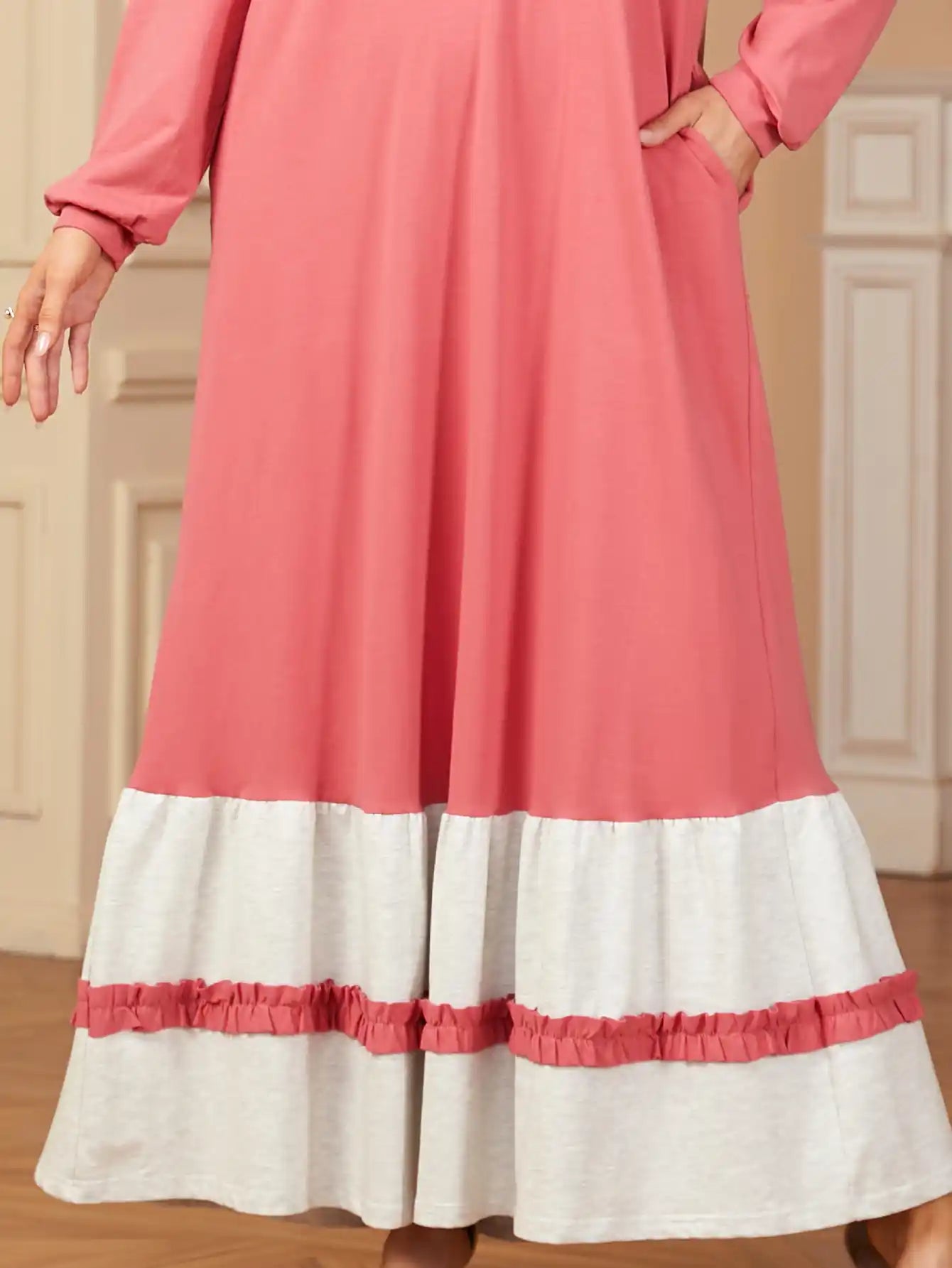 9286 Muslim Long Skirt Arabic Dress Robe