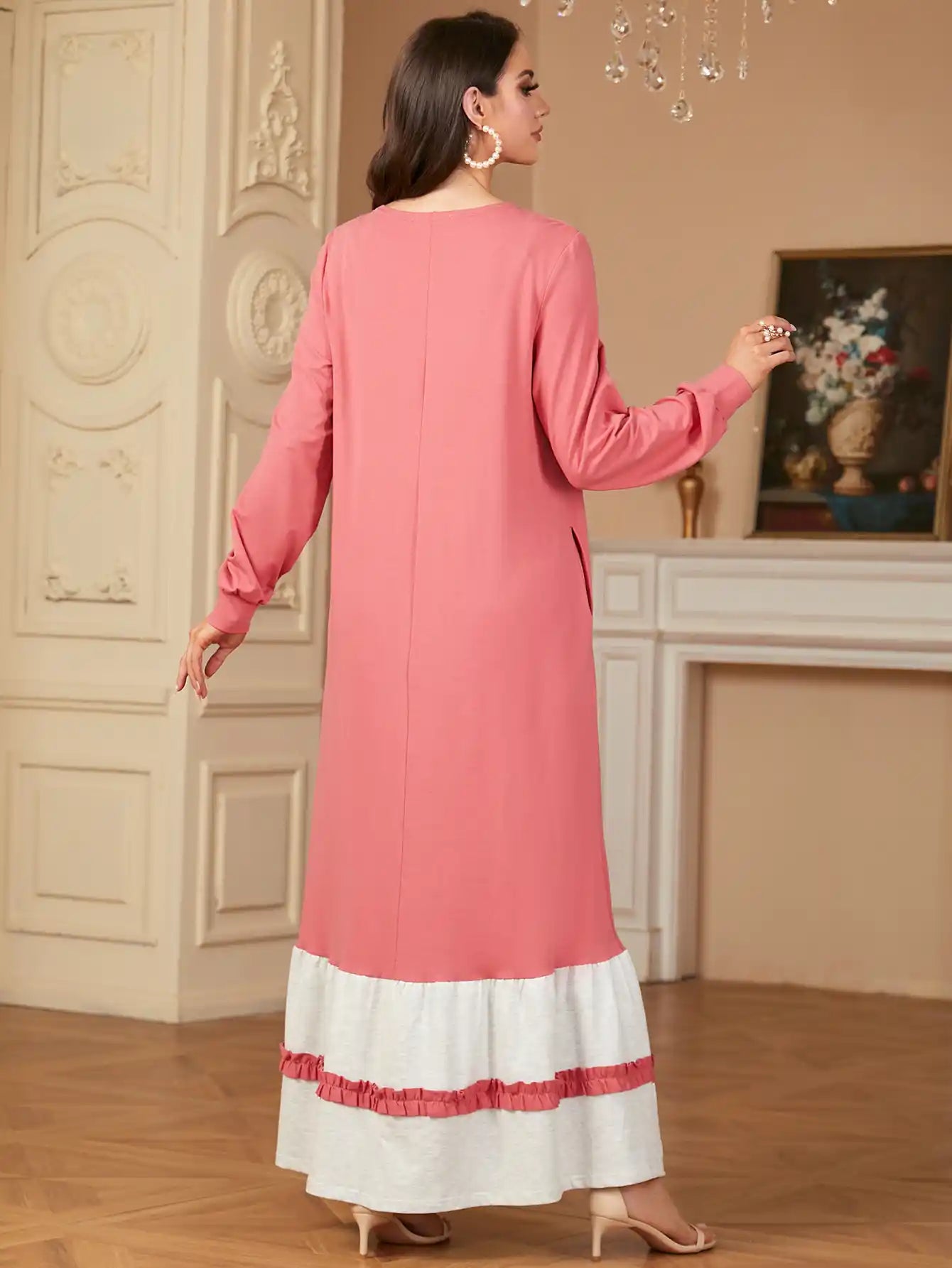 9286 Muslim Long Skirt Arabic Dress Robe