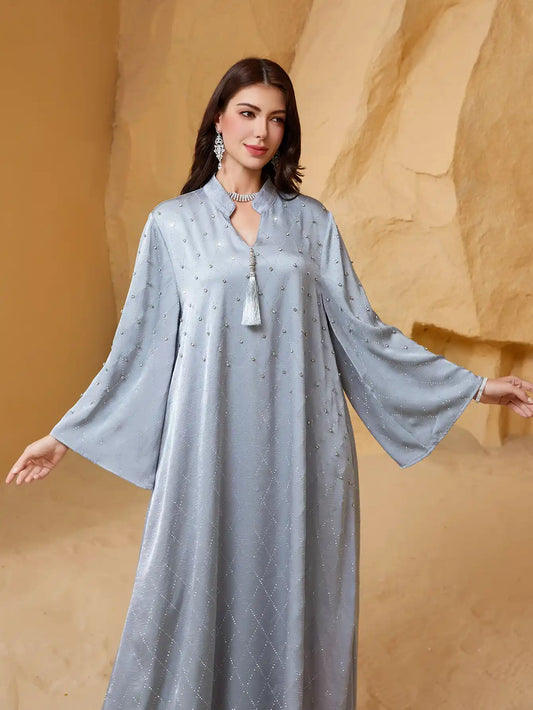 NC14 Muslim Abaya Diamond Starry Sky Elegant Dress