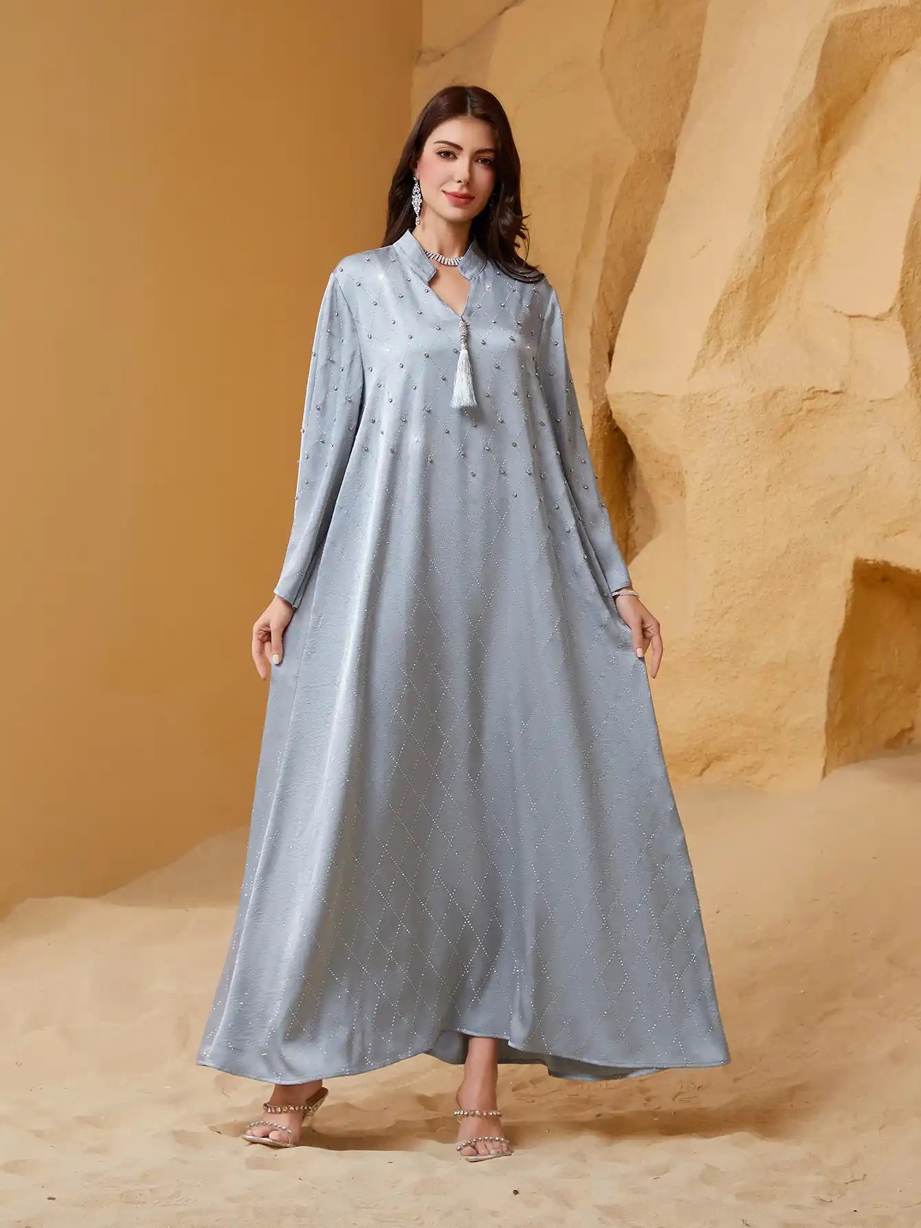 NC14 Muslim Abaya Diamond Starry Sky Elegant Dress