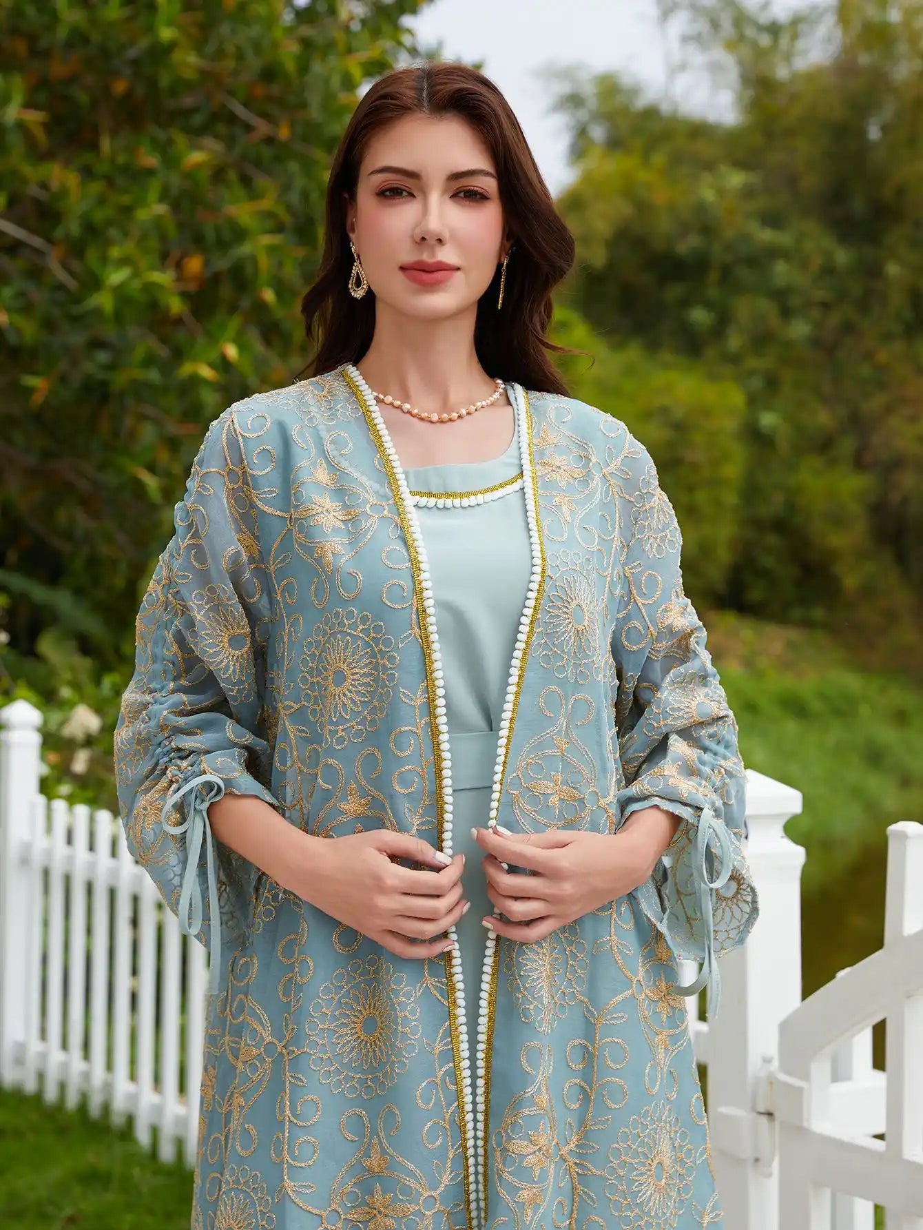 NC45 Islamic Robe Muslim Abaya Two-piece Set