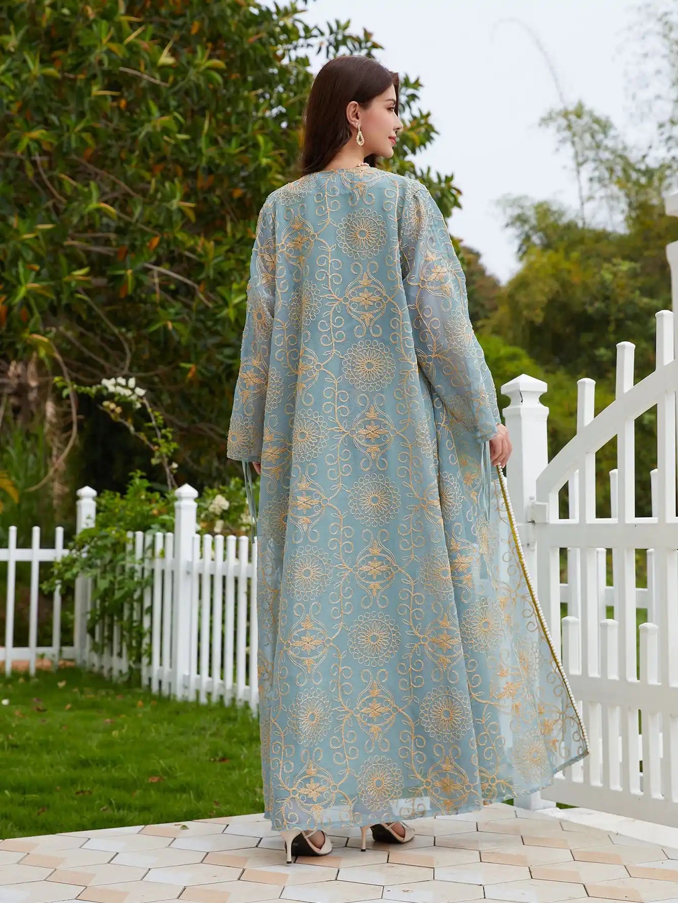 NC45 Islamic Robe Muslim Abaya Two-piece Set
