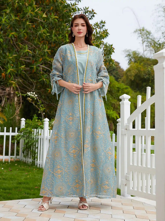 NC45 Islamic Robe Muslim Abaya Two-piece Set