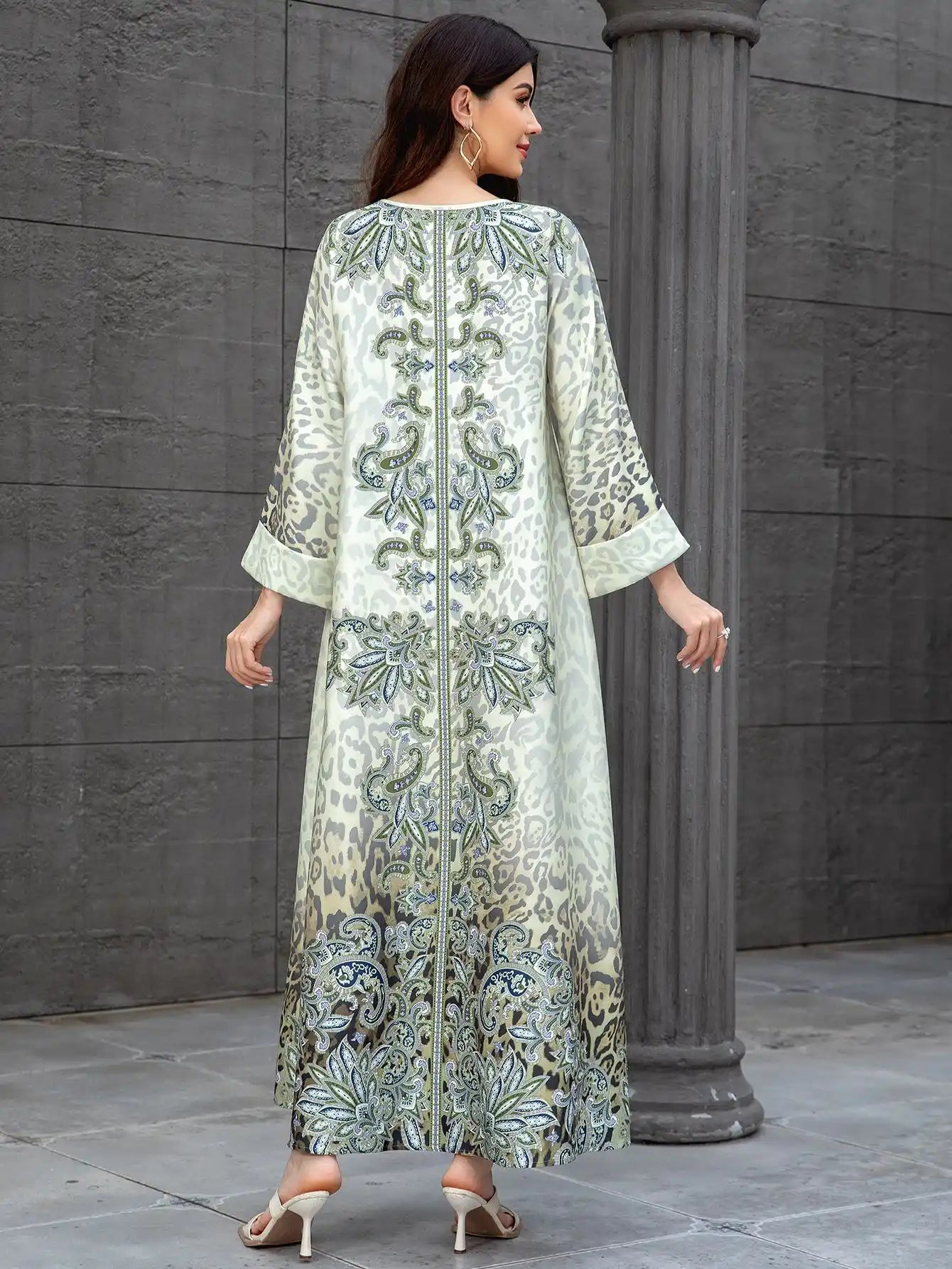 SW1112 Leopard Print Beading and Rhinestone Dress for Women Abay