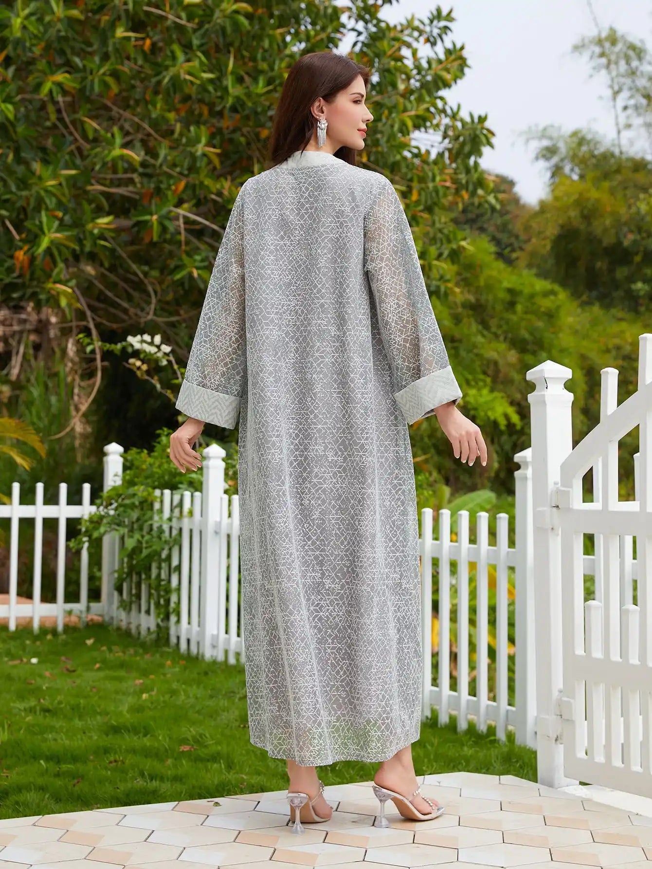 SW71 Abaya Robe Mesh Tassel Pendant Islamic Robe
