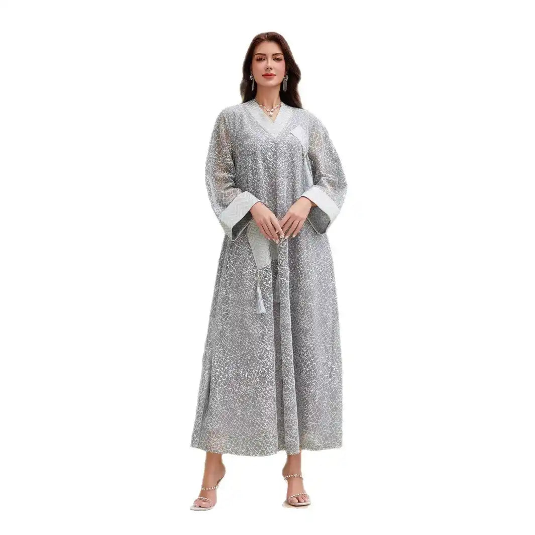 SW71 Abaya Robe Mesh Tassel Pendant Islamic Robe
